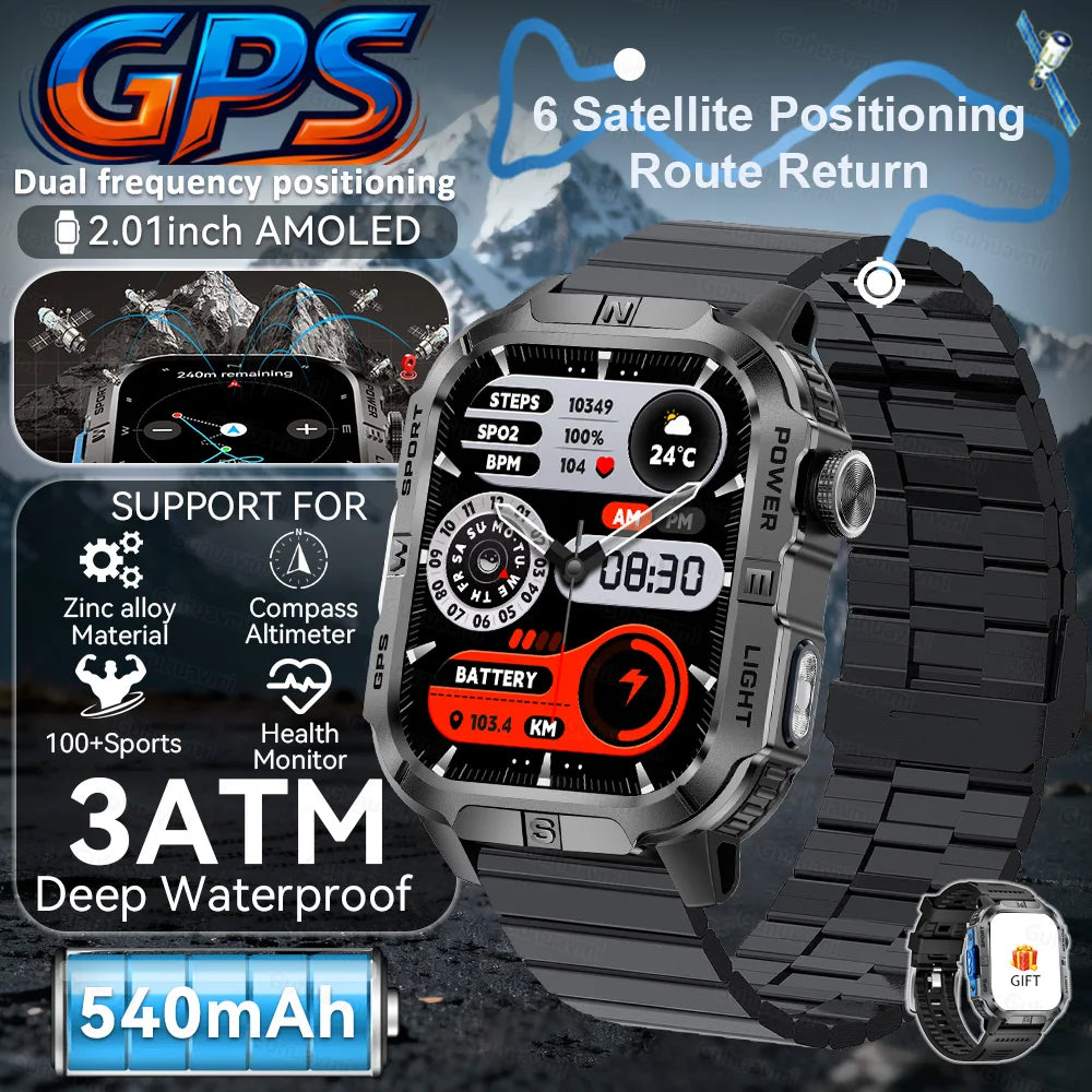 New Military Grade Smart Watch Men 2.01