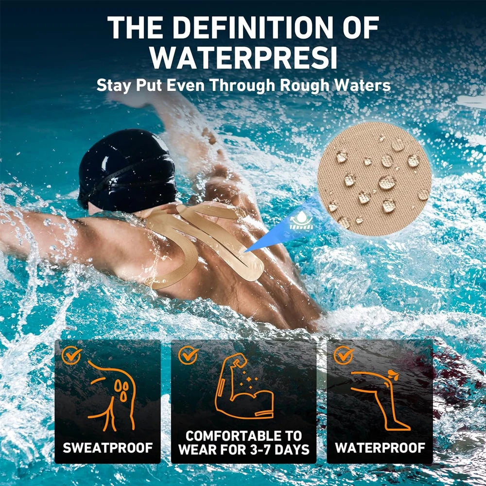5PC Precut Kinesiology Tape for Shoulder Neck,Waterproof and Breathable Sports Tape,Kinesiology Tape Supports Shoulder