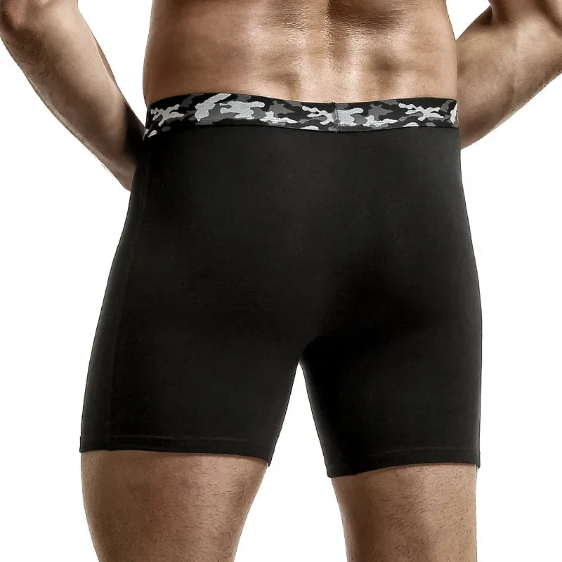 Plus-size men's underpants anti-wear leg cotton underpants Sports fat pants boxers running breathable youth underpants