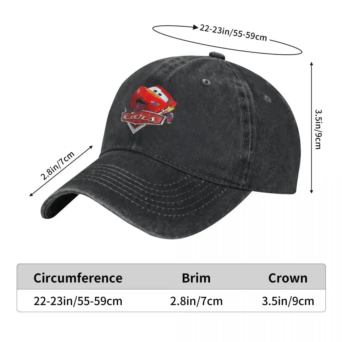 Cars Lighting McQueen Washed Baseball Cap Casual Hip Hop Hats Summer Men Adult Outdoor Gym Sun protection Baseball Caps