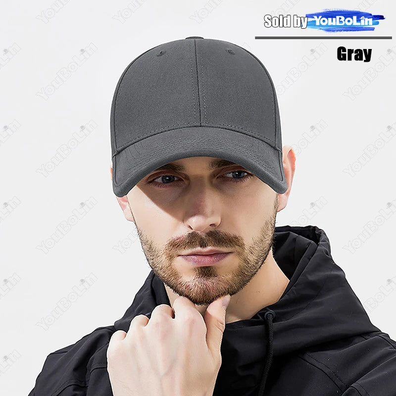 High Quality Simple Style Cotton Wide-Brim Stiff Top Baseball Cap Outdoor Casual Sports Sunshade Duckbill Cap