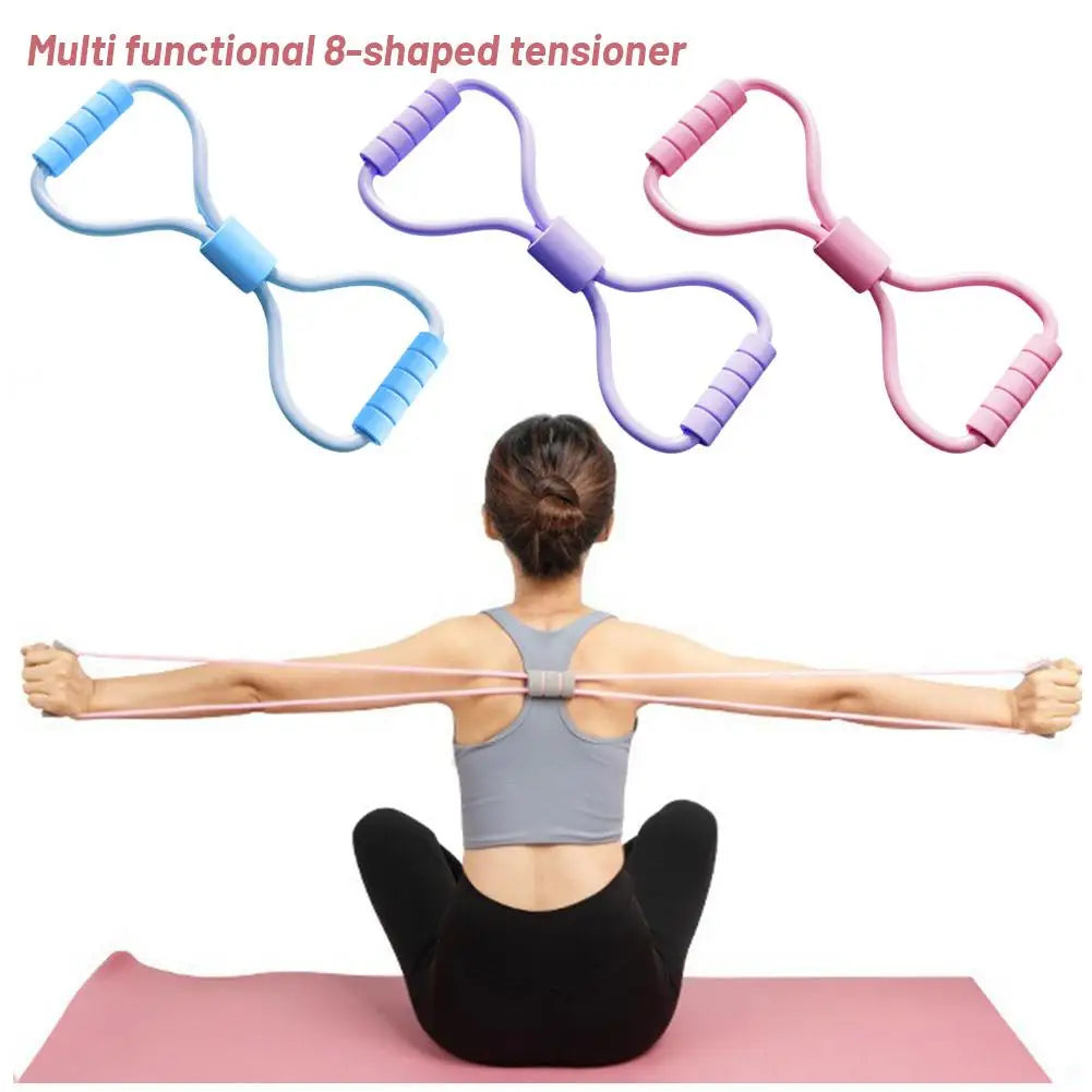 1 Pc 8-word Type Resistance Band Stretch Fitness Elastic Exercise Belt Elastic Arm Band Yoga Women Equipment Fitn G2h5