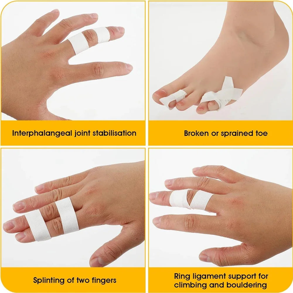 1/2 Rolls White Finger Tape Athletic Tape Feet Sports Tape for Rock Climbing, BJJ Jiu Jitsu, Grappling, MMA, Hockey Stick