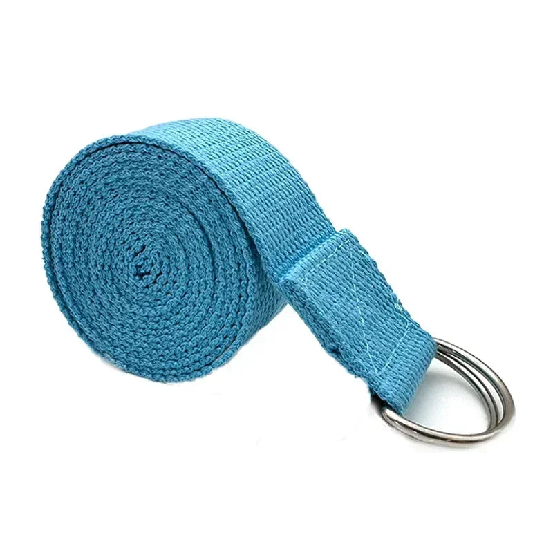 183x3.8cm Yoga Strap Cotton Exercise Yoga Belt Adjustable Woven Stretch D-Ring Buckle Fitness Stretching Bands Pilates Rope