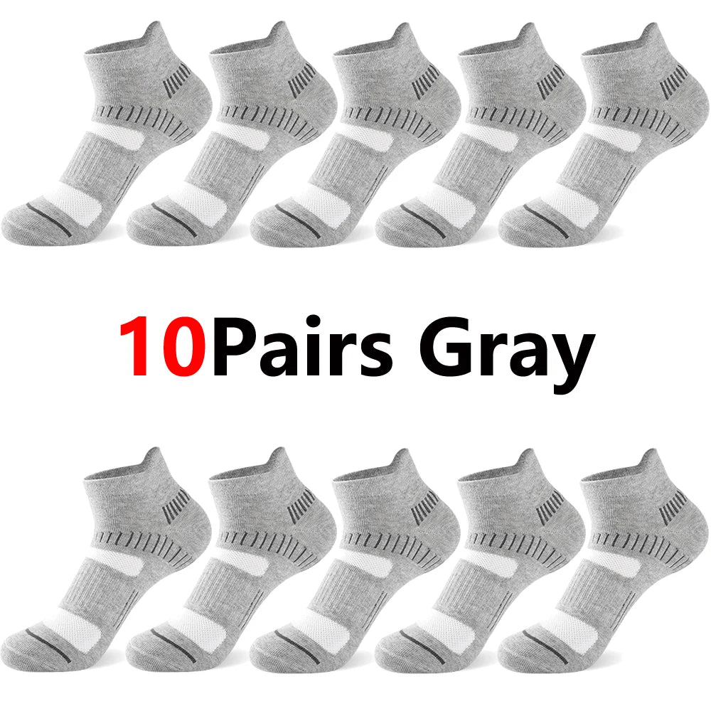 5 Pairs Men Cotton Sports Socks Mesh Breathable Running Basketball Cycling Male Short Socks Set For Men