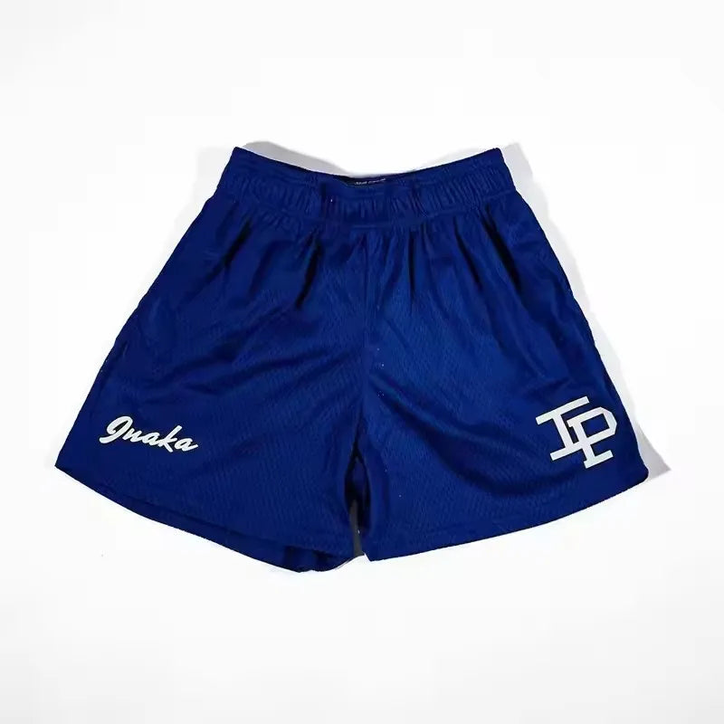 INAKA IP Mesh Shorts Men Breathable Quick Dry Gym Workout Shorts Summer Basketball Running Casual Beach Streetwear Sports Pants