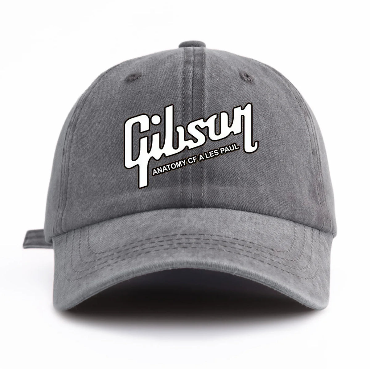 1pc Gibson Print Washed Baseball Cap for Adults, Minimalist Retro Style Casual Soft Adjustable Dad Hat, Perfect As Gift