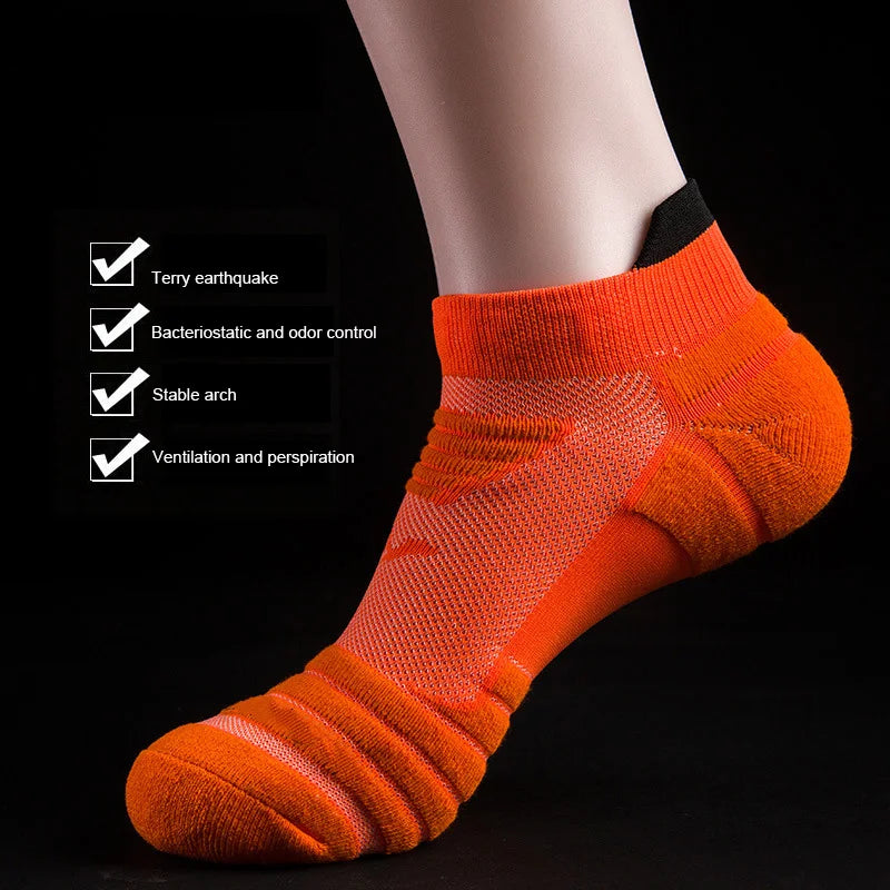 3Pair Professional Fitness Sports Socks Towel Bottom Non-Slip Running Socks Men Women Short Quick-Drying Basketball Training Sox