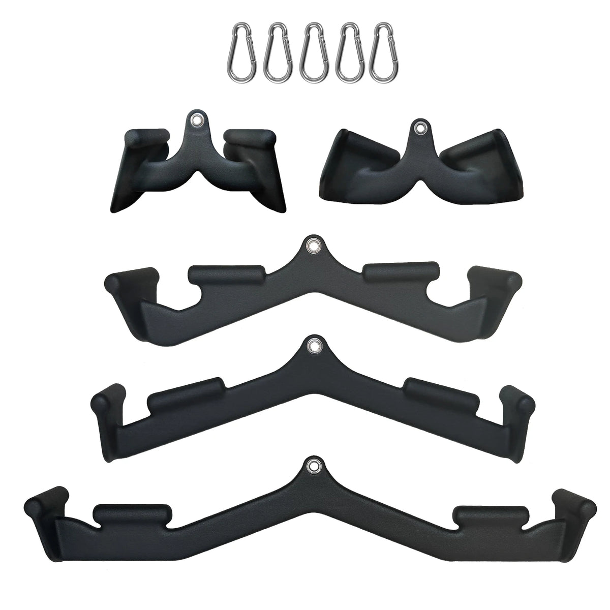 LAT Pull Down Handle Fitness Accessories Rowing T-bar V-Bar Pulley Cable Machine Attachments For Back Bicep Tricep 5Pcs