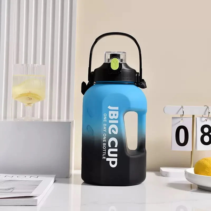 3 Liter Sports Water Bottle With Handle Large Capacity Fitness With Scale Gradient Kettle Outdoor Plastic Portable Water Bottle