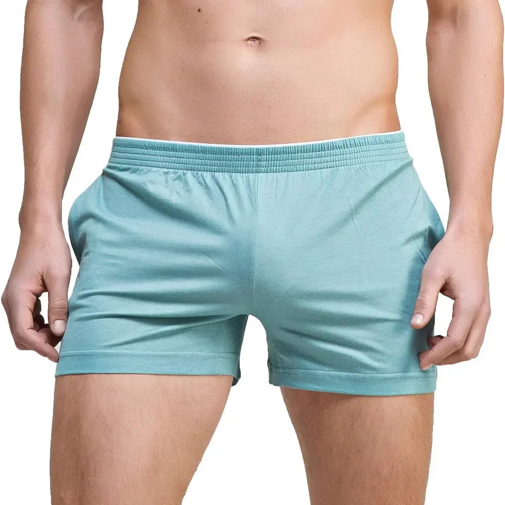 Men's Running Workout Active Shorts Cotton Gym Training Lounge Sleep Bottoms Elastic Waist Casual Pajama Pocket Jogger Home Wear