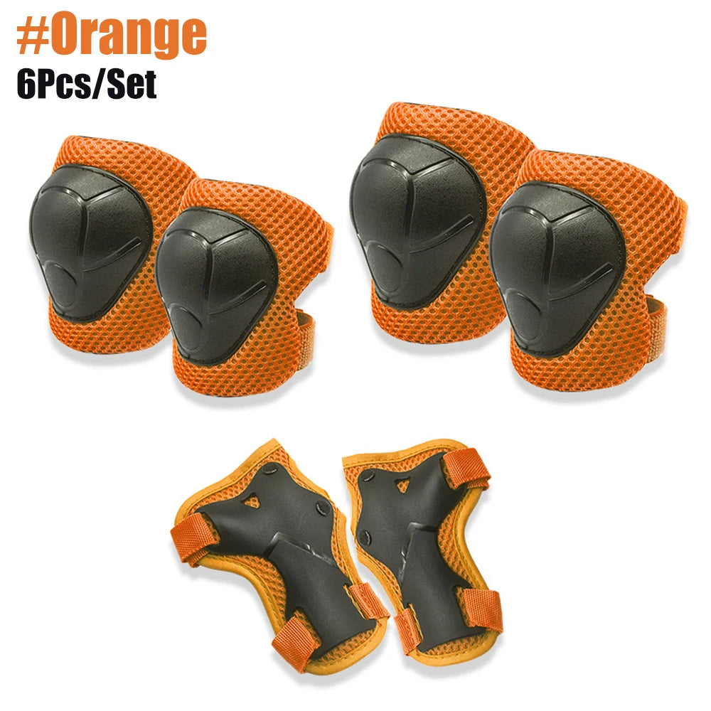 6Pcs/Set Protective Gears Set for Kids Children Knee Pad Elbow Pads Wrist Guards Child Safety Protector Kit for Cycling Skating