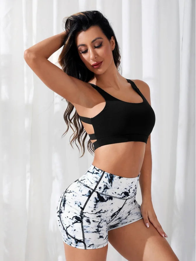 High-Waist Fitness Yoga Shorts Women's Sportswear Butt-Lifting High-Elasticity Moisture-Wicking Breathable for Gym Yoga