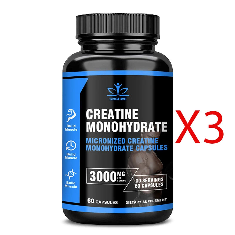 SNGHWE Creatine Monohydrate - 3000mg - Muscle, Energy, Cognition, Male And Female Recovery Support - Creatine HCI Capsules