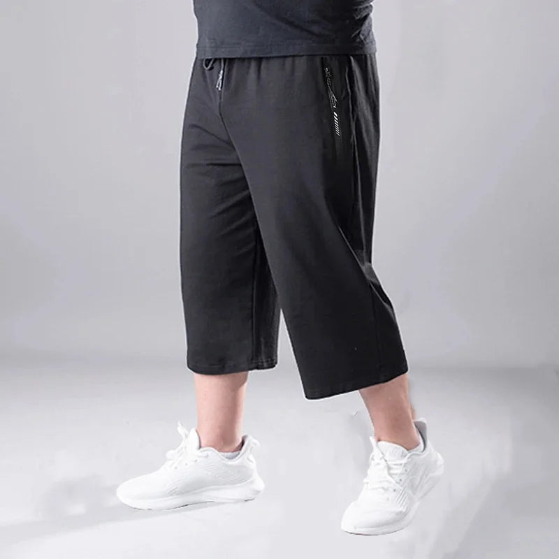 Plus Size Men's Shorts Summer Knee Length Baggy Sweatpants Fitness Male Casual Breathable Quick-drying Jogger Basketball Shorts