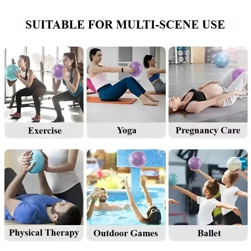 Mini 25cm Yoga Ball Soft PVC Inflatable Pilates Ball Easy Inflation Non Slip Exercise Ball Gym Fitness