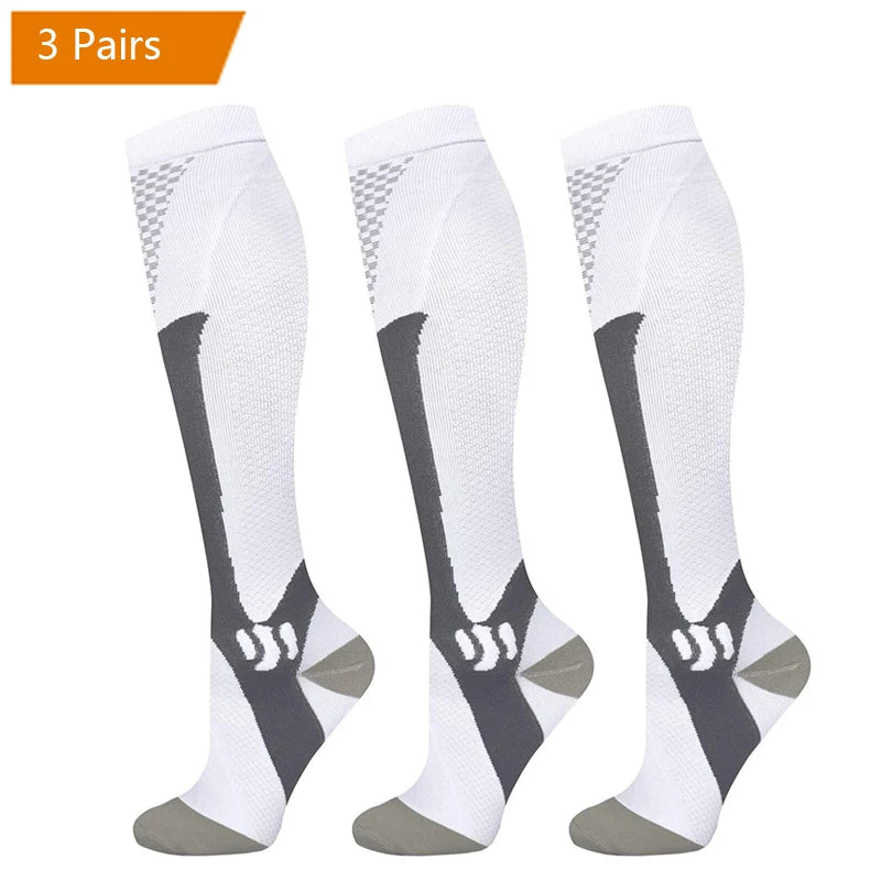 3 Pairs Compression Socks Men Gym Outdoor Football Natural Hiking Cycling Socks Varicose Veins Diabetes Swelling Pregnancy Socks