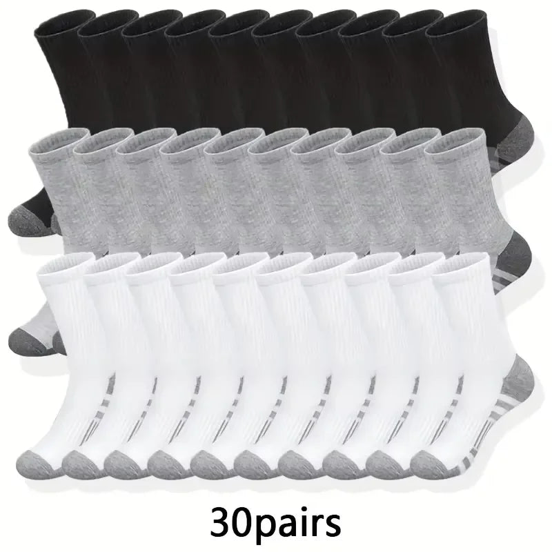 Men's Running Socks 10/30 Pairs Soft Comfortable Summer Sweat Wicking Breathable Basketball Sports Socks for Active Lifestyle