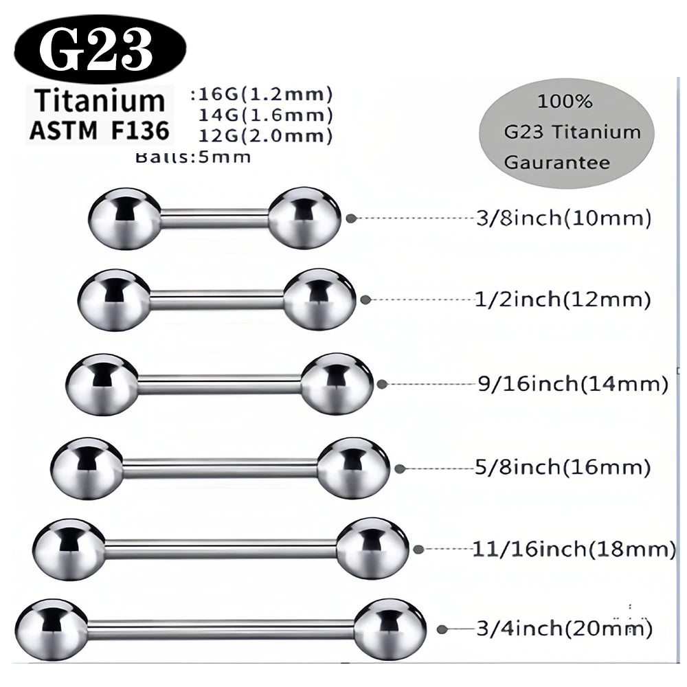 1/5/50PCS ASTM F136 Implant Grade Titanium Internal Thread Barbells Tongue Ring Piercing Body Jewelry Earrings