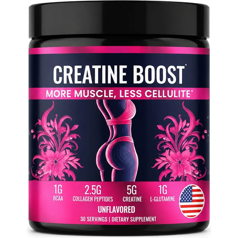 Creatine for Women Booty Builder Supplement with Collagen & BCAA Supports Muscle Development Post-Workout Recovery Elasticity