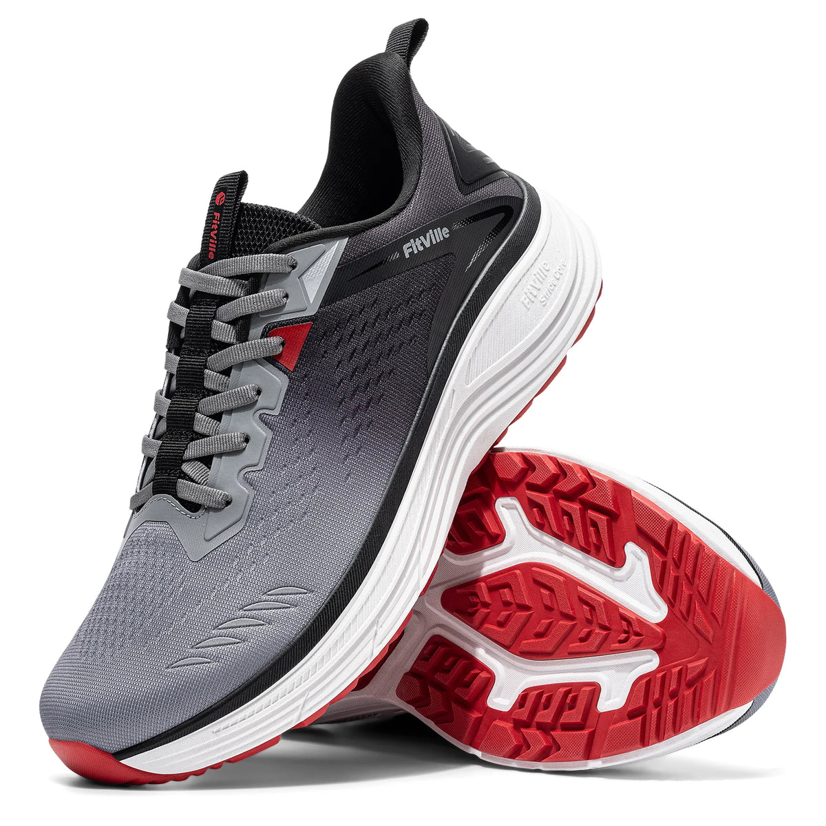 Fitville Men's Sports Sneakers Extra Wide Toe Box Running Shoes for Men Mesh Breathable Anti-slip Walking Footwear Arch Support