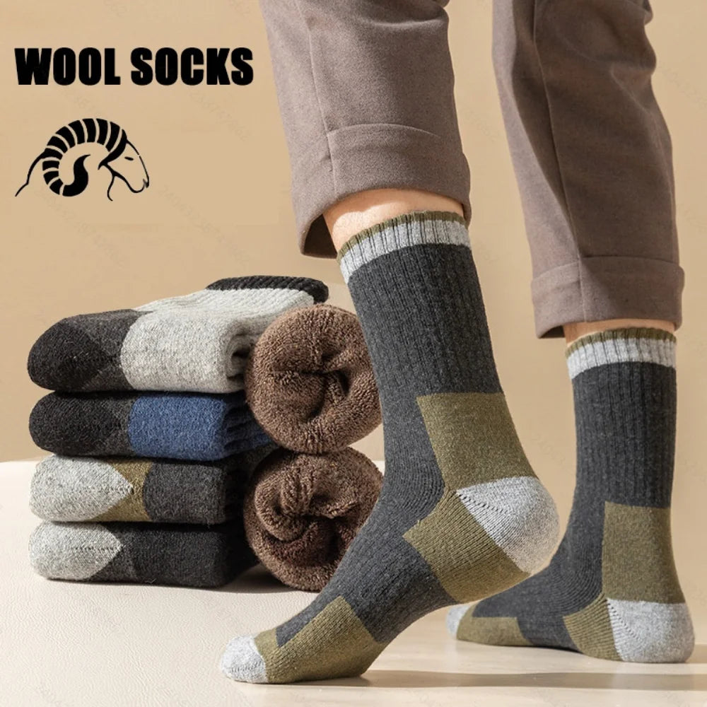 Winter Merino Wool Socks Thickened Warm Moisture Wicking Hiking Socks Men Women Thermal Breathable Durable Cycling Socks
