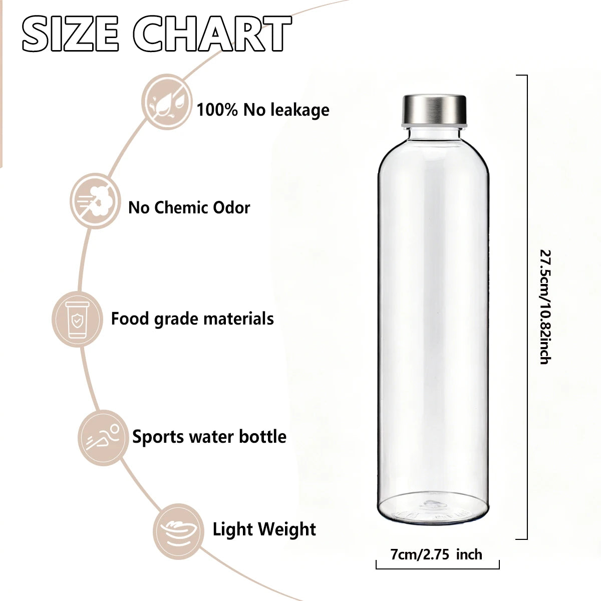 Sports Water Bottles Portable 1000ML Personalized Outdoor Safety Plastic Drinking Cup Business Use Birth Gift