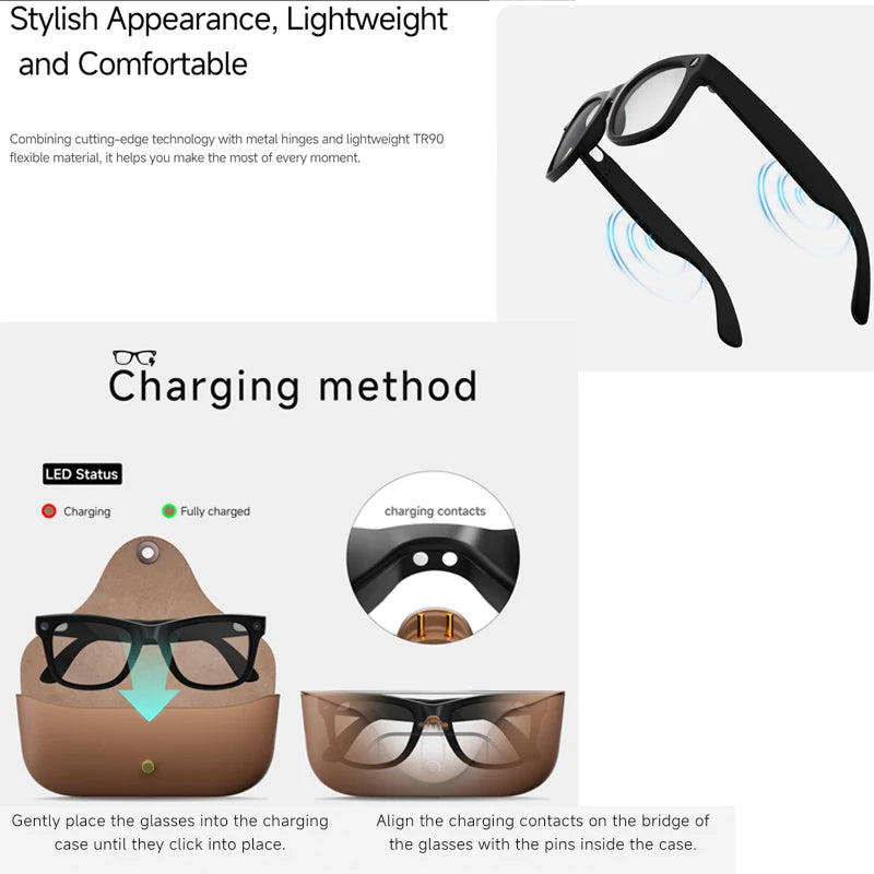 AI Smart Glasses NEW MT5 Ultra Real-time Translation Glasses 800W Pixel Camera Photo Video Recording Smart Wearable Devices IP65