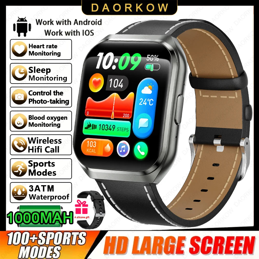 2026 NEW Smart Watch 1000mAh Large Battery Sports Modes Tracker Heart Rate Bluetooth Call 1.83'' HD Screen Waterproof GPS Woman