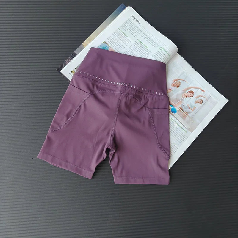 New High Waist Bike Shorts for Women, Tummy Control & Butt Lifting 4-Inch Workout Shorts with Liner, Quick Dry Yoga Gym Fitness
