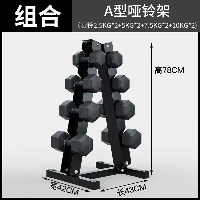 Premium Rubber Coated Hex Dumbbells 5LB-100LB Custom Home Gym Muscle Building Strength Training Fitness Equipmentpromote sales