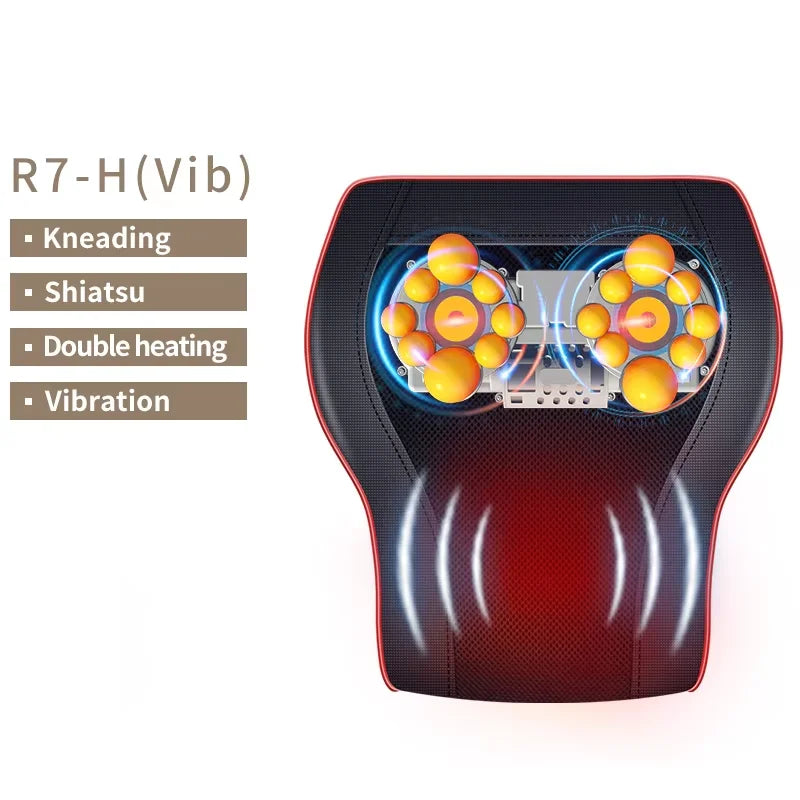 Jinkairui Electric Shiatsu Massage Pillow Neck Airbag Traction Body Massager Car with Heating and Vibration Function