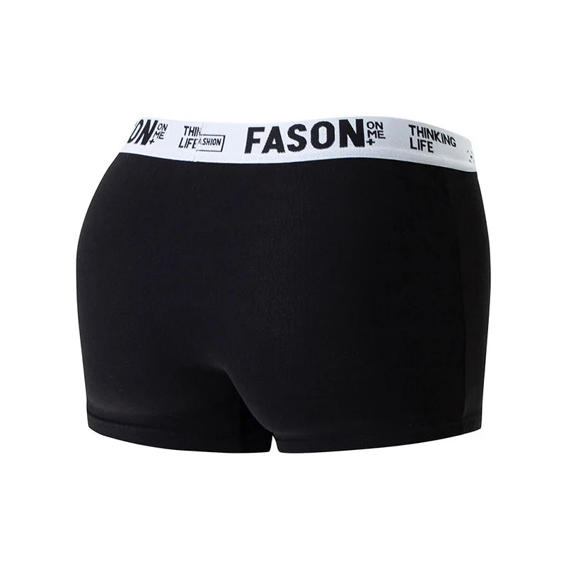 4/5/10pcs/set Men Boxer Briefs Solid Color Underwear Men Printed Letter Elastic Waist Soft Breathable Boxers Fashion Men Panties