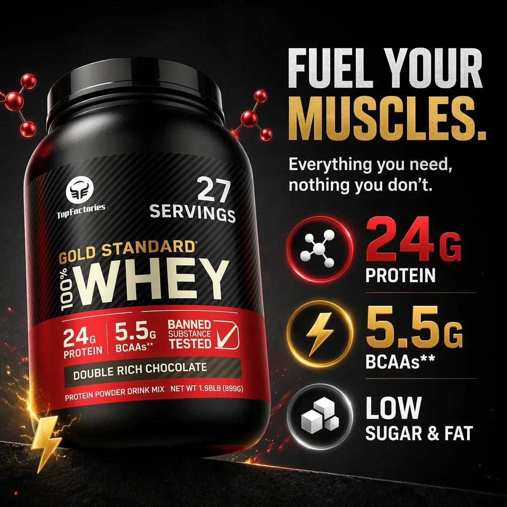 Dark Chocolate - 100% Grass-Fed Sports Nutrition Whey Protein Powder for Muscle Growth