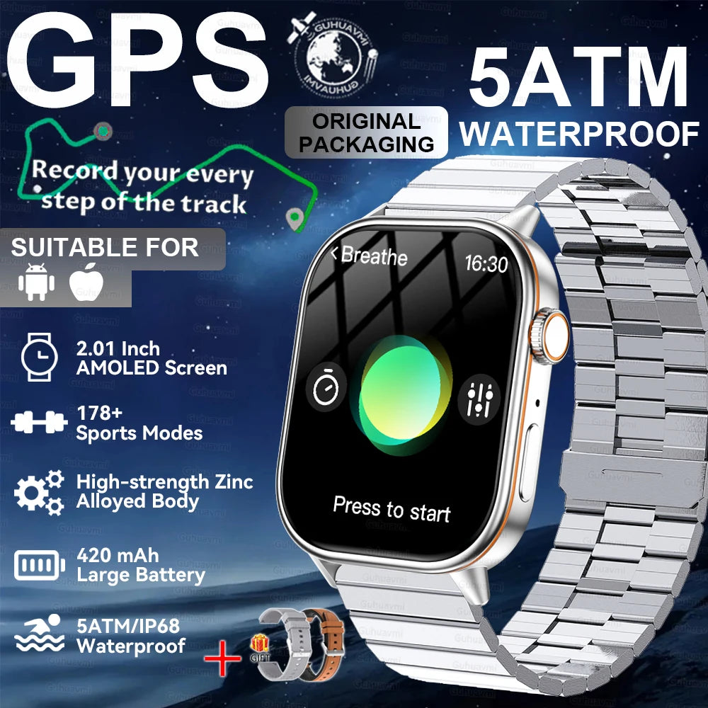 2026New Military Dual-band GPS Smart Watch Compass IP68K Waterproof Bluetooth Call Heart rate Sports Smart Watch For IOS Andriod