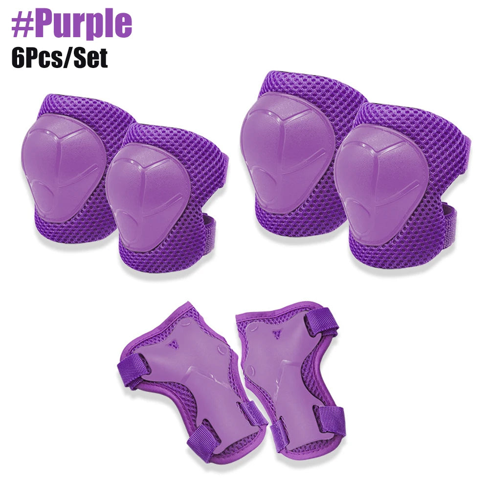 6Pcs/Set Protective Gears Set for Kids Children Knee Pad Elbow Pads Wrist Guards Child Safety Protector Kit for Cycling Skating