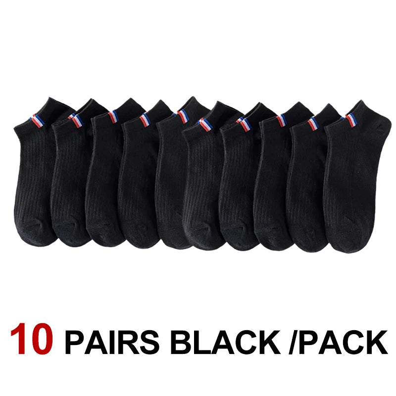 10/20 Pair Neutral Solid Color Low-Top Sports Socks Spring Summer Sweat Absorbing Breathable Comfortable All-Season Leisure Sock