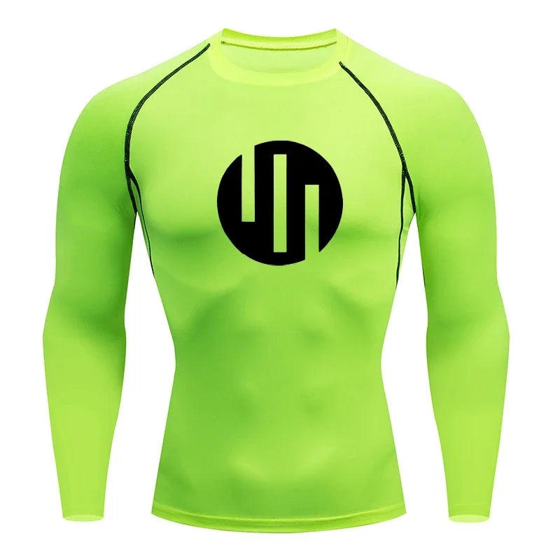 Gym Short Sleeve Running T-Shirt Men's Compression Long Sleeve Shirt Sun Protection Quick Drying Outdoor Sports Top Sportswear