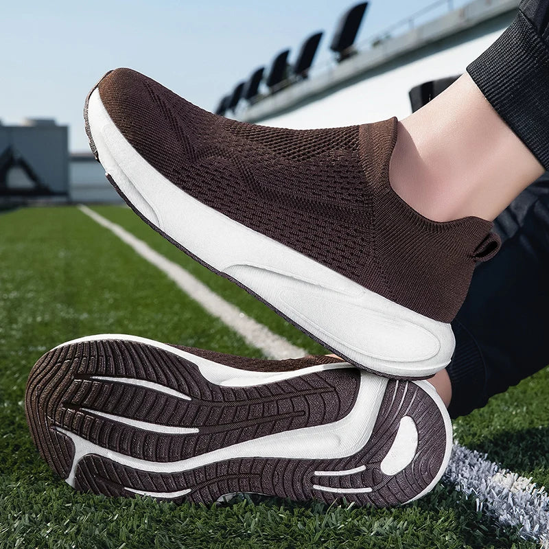 Breathable sports shoes for men and women in summer new mesh walking shoes leisure socks soft-soled comfortable running shoes 45
