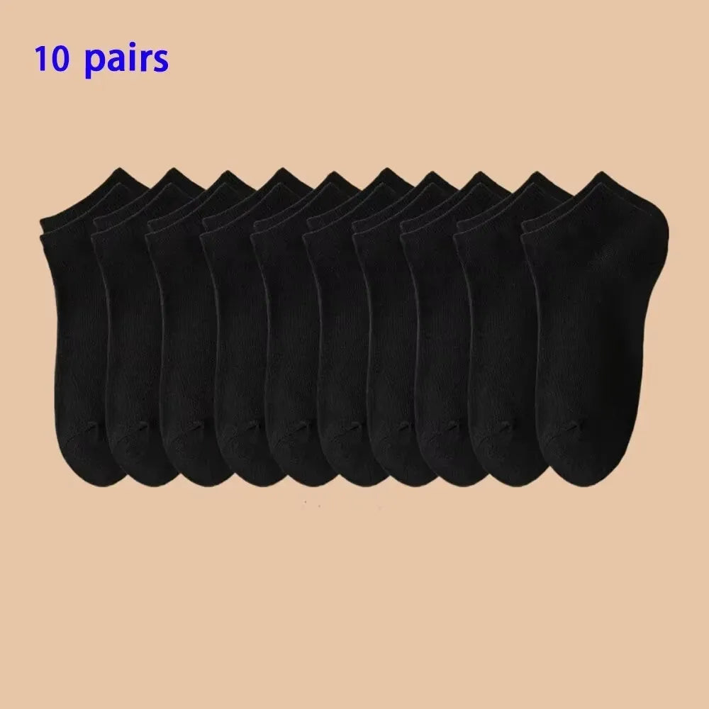 Unisex 40/20/10 Pairs of Solid Color Socks, Soft and Lightweight Ankle Socks, Women's Casual Boat Socks, Low Cut Ankle Socks