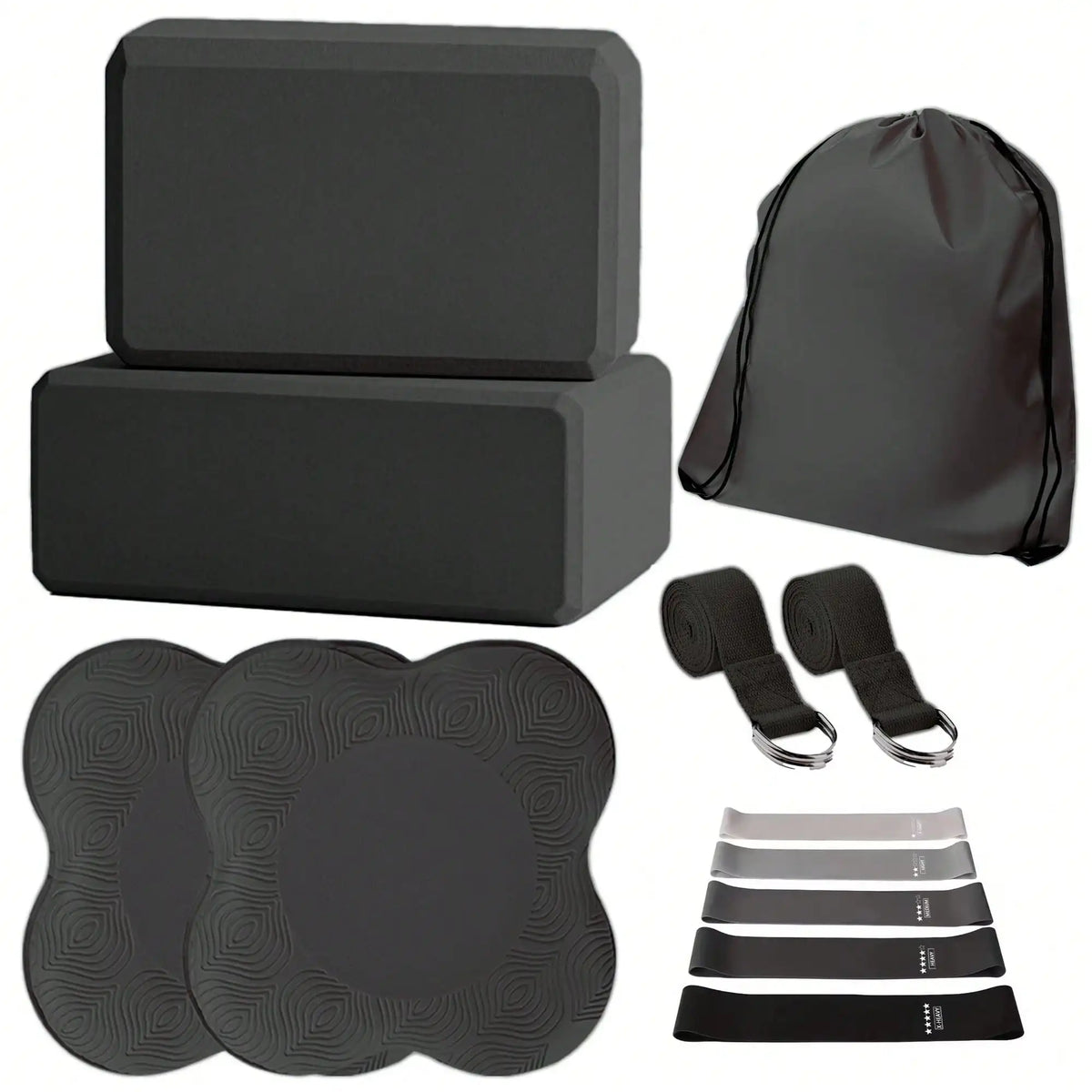 Yoga Brick Set - 2/5/12 Pieces Foam Pilates Yoga Bricks for Yoga Pilates Meditation Stability Balance Deeper Stretching