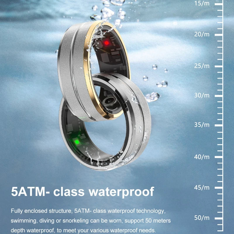 Smart Rings Heart Rate Blood Oxygen Photography Sleep Step Exercise Swimming Multi-functional Ring Men Women Charm Jewelry