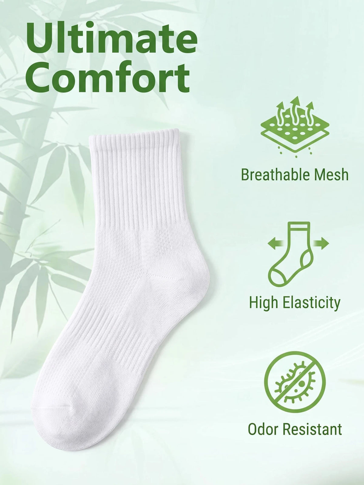 5 Pairs High-Quality Men's Bamboo Fiber Socks Breathable Mesh Spring Summer Anti-Odor Sweat-Absorbing Black Business Short Socks