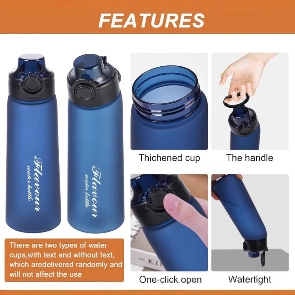 900ml Creative Crooked Neck Fruit Flavoured BPA Free Water Bottle Outdoor Sports Scent Gradient Bottle with 5 Random Flavors