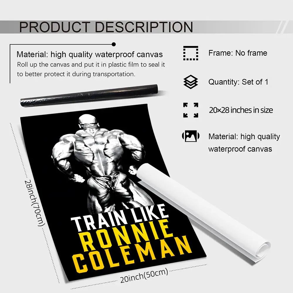 Bodybuilding Champion R-Ronnie C-Coleman Painting Calligraphy HD Canvas Poster Crease Free Waterproof All Space Wall Decor
