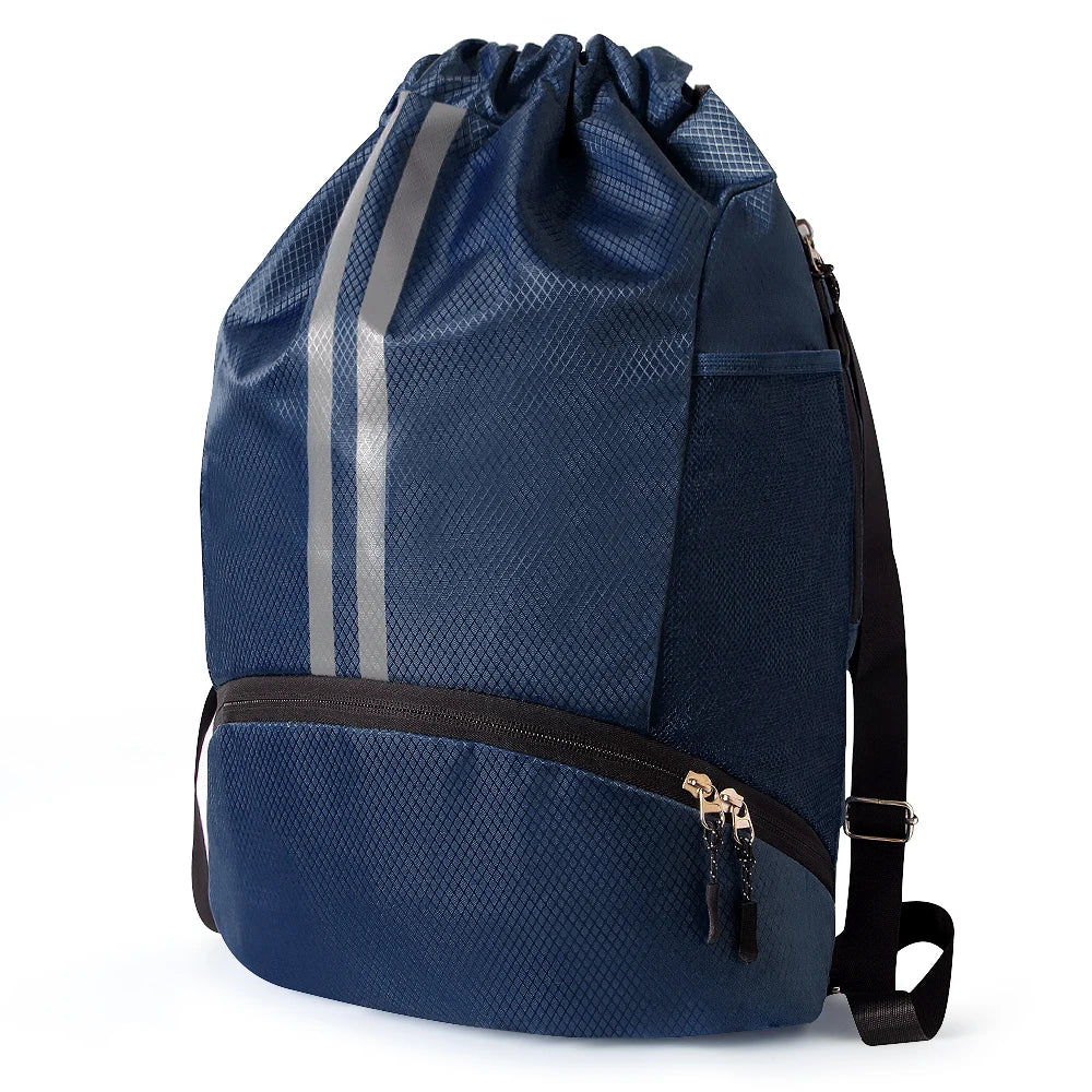 1PCS Drawstring Gym Bag, Waterproof Drawstring Backpack, Swim Bag with Shoes Compartment,Pull String Sport Bag Soccer Basketball