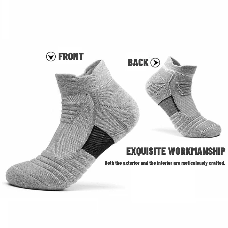 WRELS Athletic Running Socks No Blister Cushion Moisture Wicking Socks for Cycling Sport Crew Socks Arch Support Cushioned Socks