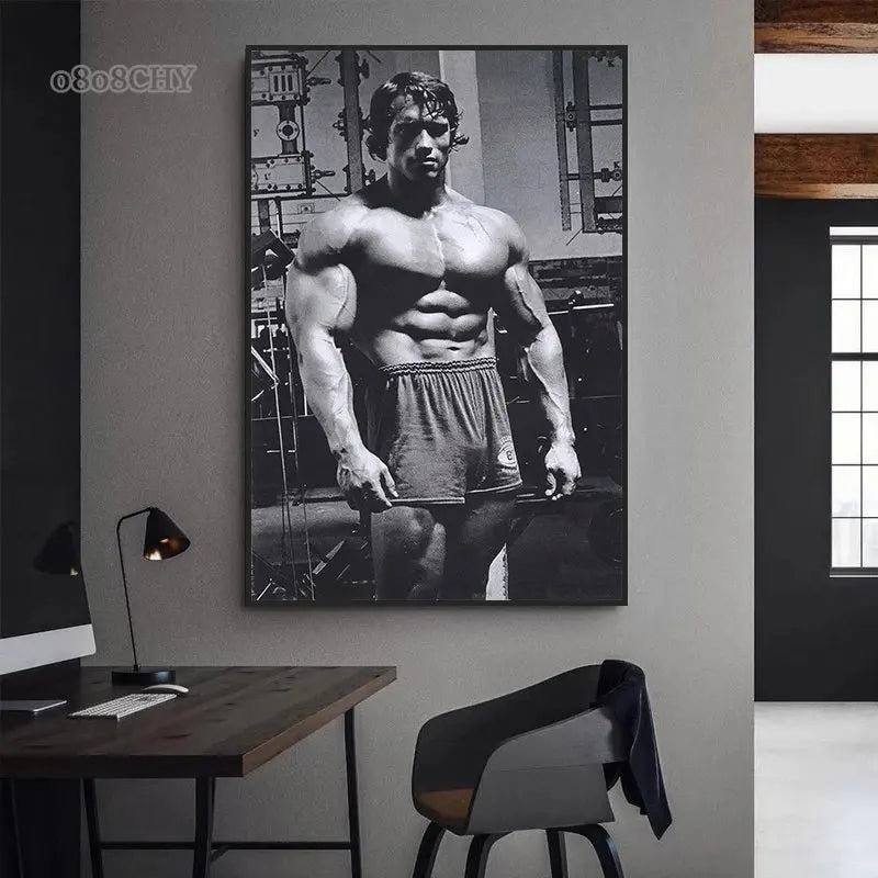 Bodybuilding Famous Character Pictures Arnold Schwarzenegger Fitness Art Posters Wall Art Canvas Painting for Gym Decor Painting
