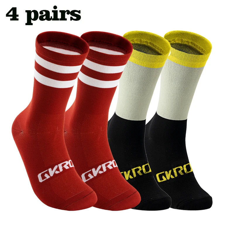 4 Pais High Quality Profession Team Men Women Cycling Socks Bike Socks Breathable Bicycle Socks Outdoor Sportswear Racing Socks