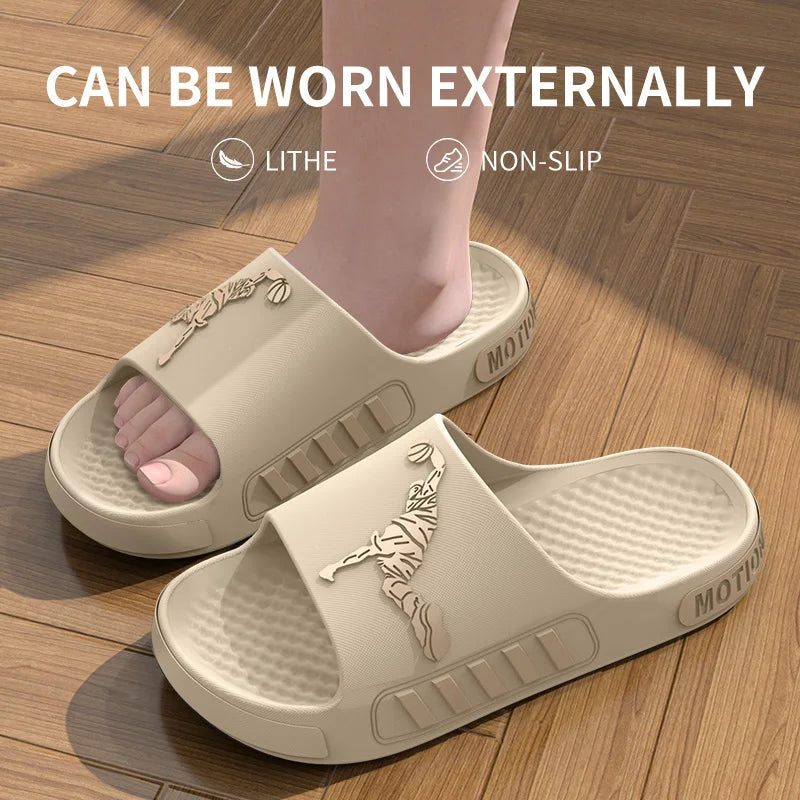 Men's Slippers for Outdoor Wear, Summer Home, Thick Soled Shower, anti Slip Sports, Cool Slippers for Cooldown